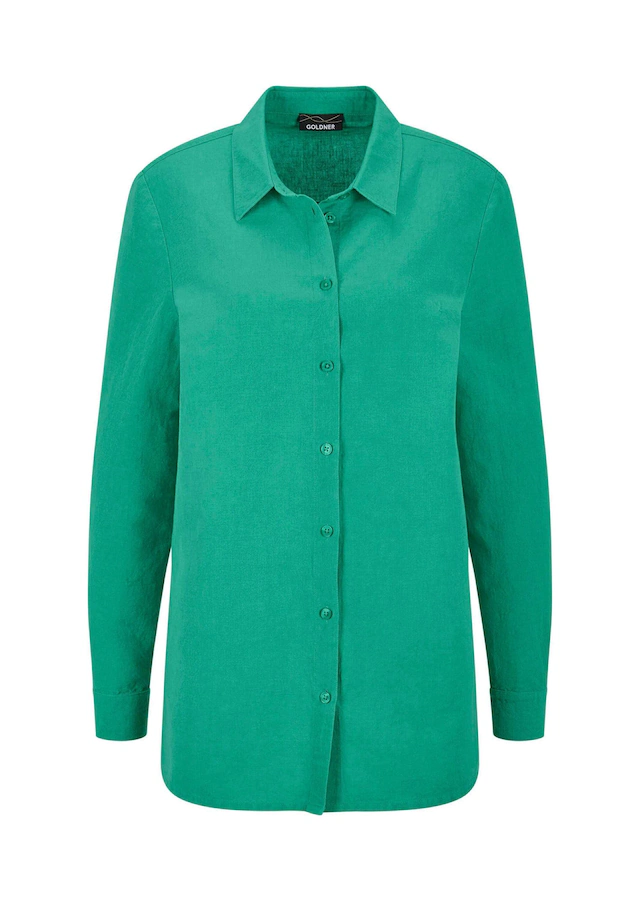 GOLDNER Hemdbluse »Sommerbluse mit Seitenschlitz« figurschmeichelnder Schnitt
