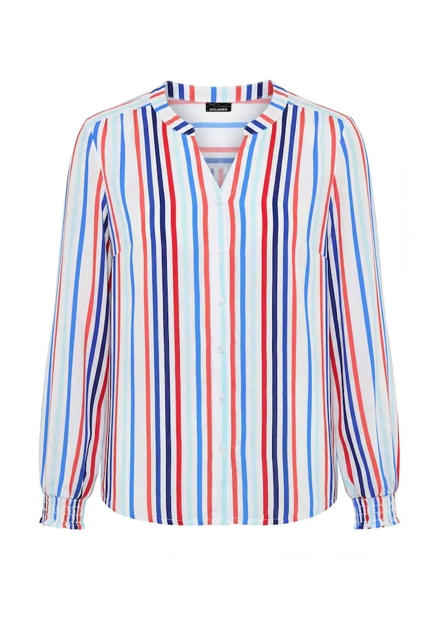 GOLDNER Klassische Bluse »Streifenbluse mit Smokdetails« Sattel an Schulter und Rückteil
