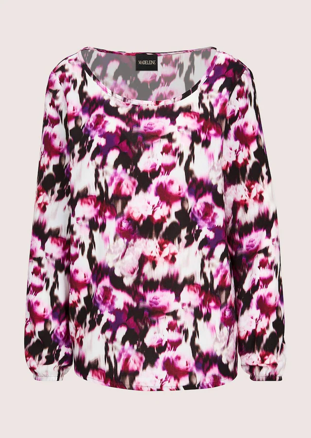 MADELEINE Schlupfbluse »Blusenshirt Elegante Viskosebluse mit Allover-Druck« Alloverprint