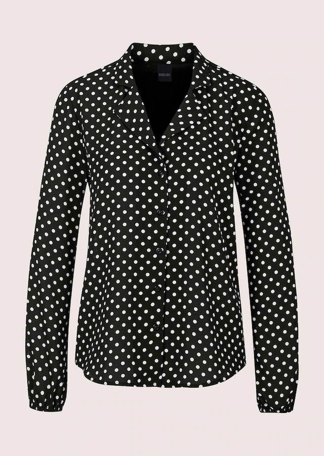 MADELEINE Langarmbluse »Hemdbluse Blusenshirt mit Tupfen-Design« Durchgehende Knopfleiste