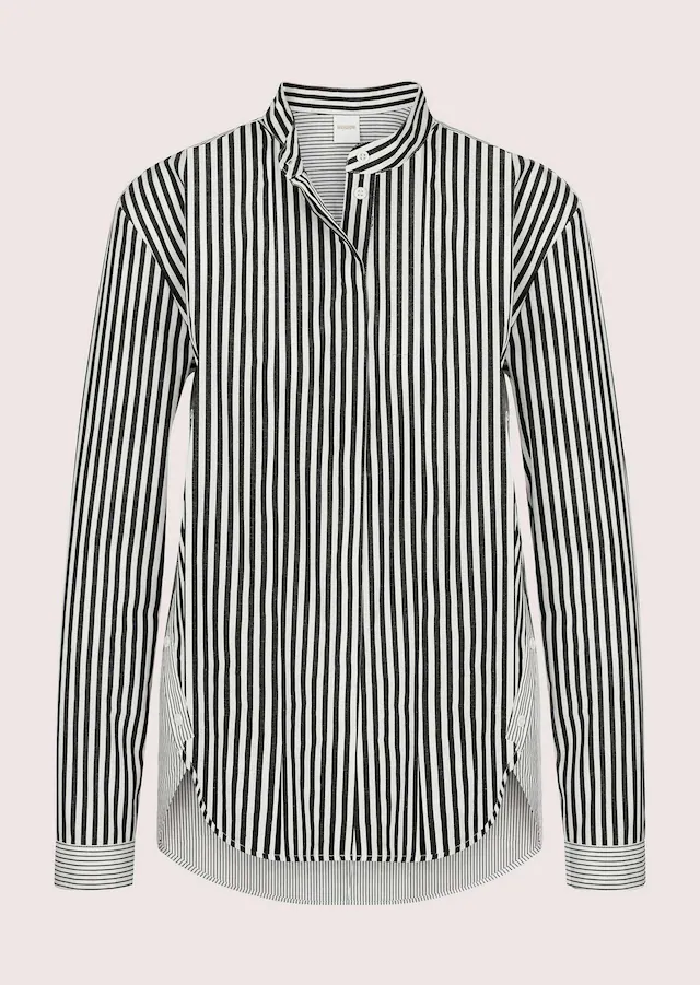 MADELEINE Langarmbluse »Streifenbluse Blusenshirt mit Knopfdetails« Bluse mit seitlicher Naht und fake Knöpfen