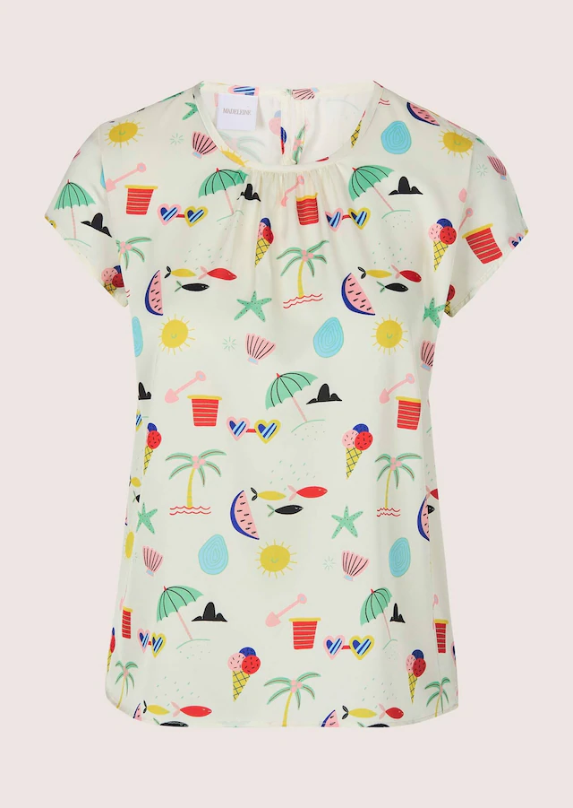 MADELEINE Shirtbluse »Blusenshirt Druckbluse mit sommerlichem Print« Nackenschliz