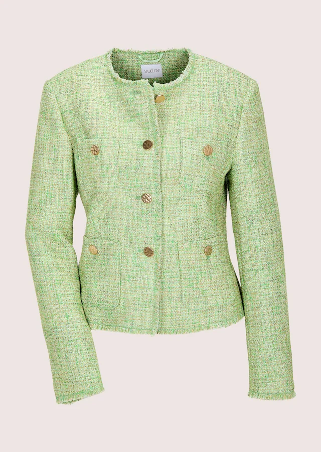 MADELEINE Jackenblazer »Blazer Tweed-Blazer mit Fransendetails« Fransendetails