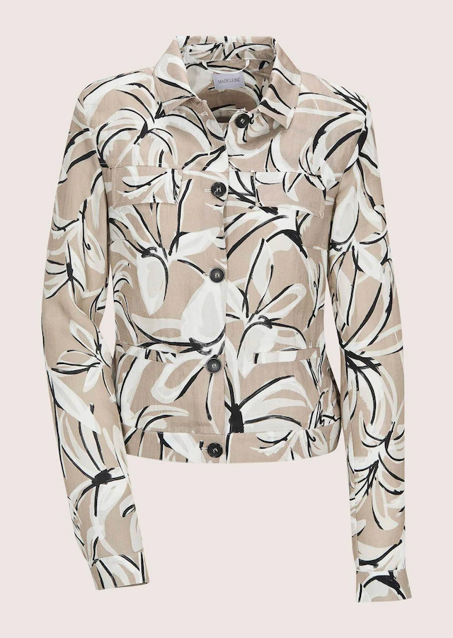MADELEINE Jackenblazer »Blazer Kurzblazer mit floralem Muster« Knopfmaschetten