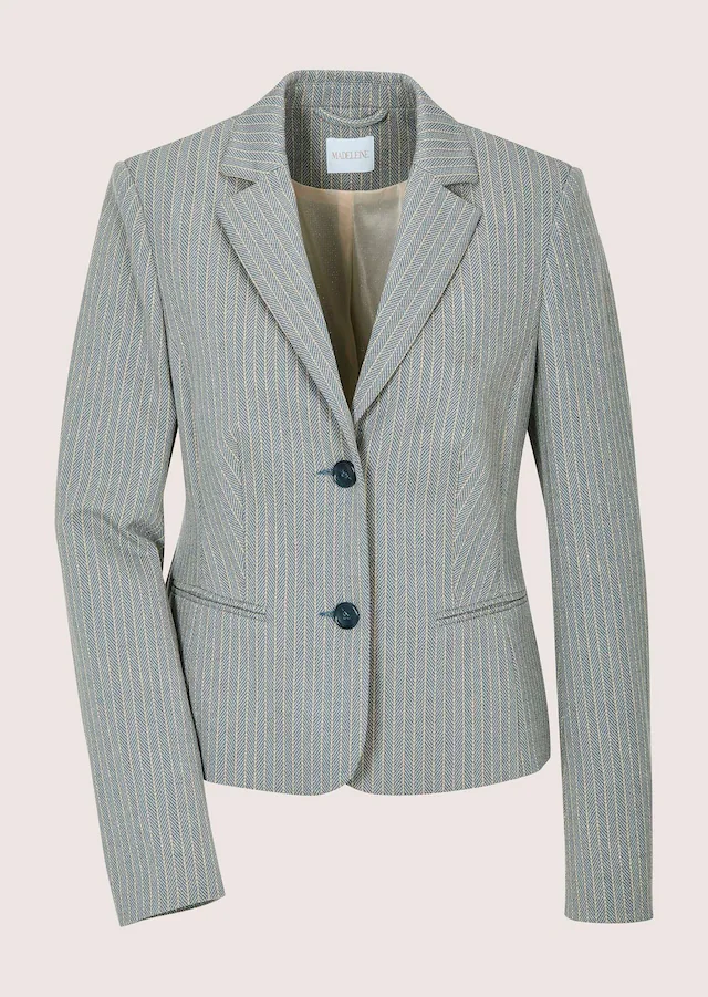MADELEINE Jackenblazer »Blazer Kurzblazer mit Nadelstreifen« Streifenblazer mit Glanzefekt