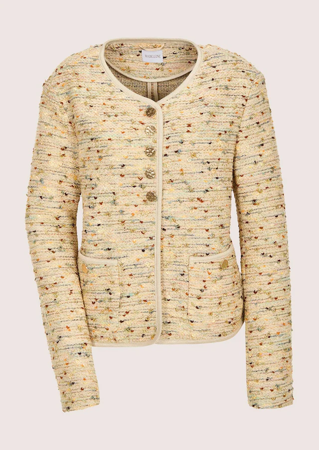 MADELEINE Jackenblazer »Blazer Tweed-Blazer im Couture-Look« Eingewebtes Glanzgarn