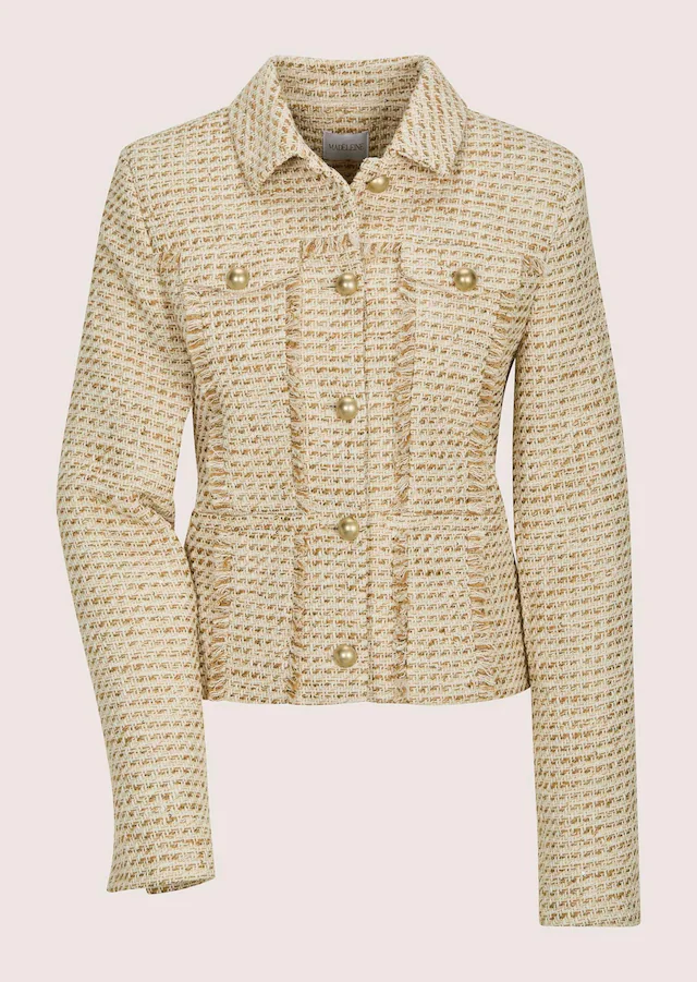 MADELEINE Jackenblazer »Tweedblazer Baumwolljacke mit Fransendetails« Tweedblazer mit kleinen Pailetten und Fransendetails