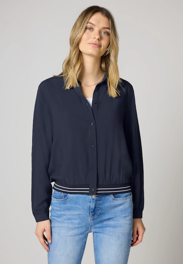 STREET ONE Langarmbluse mit College-Style Details