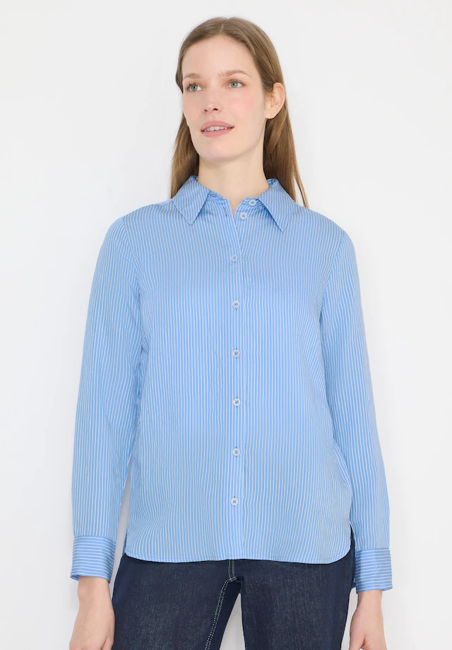 Cecil Langarmbluse mit gestreiftem Seersucker-Look