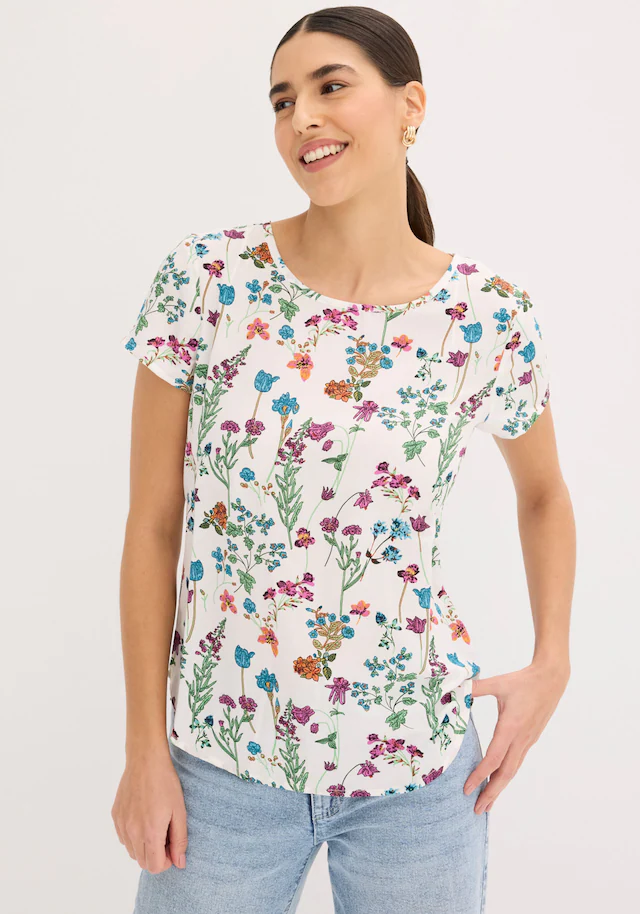 bonprix Shirtbluse figurumspielende Passform, abgerundeter, hinten etwas längerer Saum
