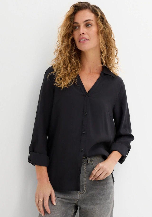 bonprix Langarmbluse figurumspielende Passform, für Casualmode, aus Viskose