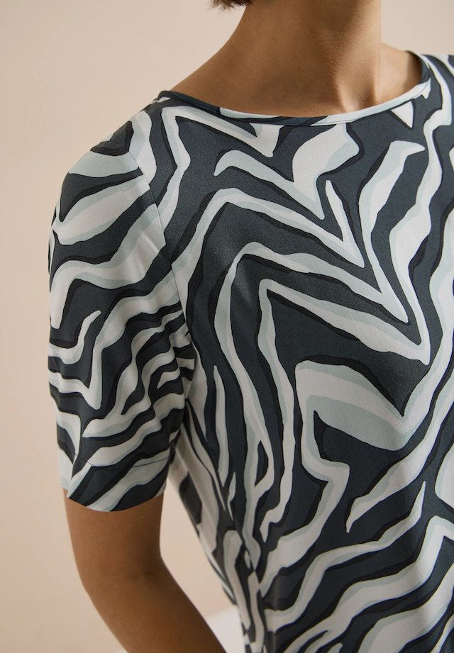 Cecil Shirtbluse Sommerbluse mit Rundhals und Print