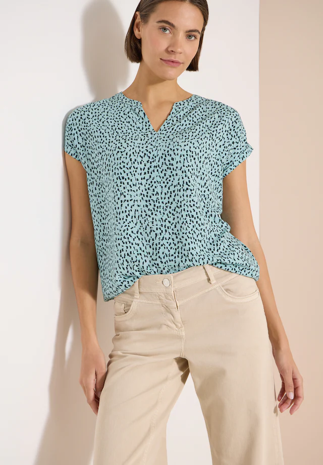 Cecil Kurzarmbluse Sommerbluse mit Allover-Print