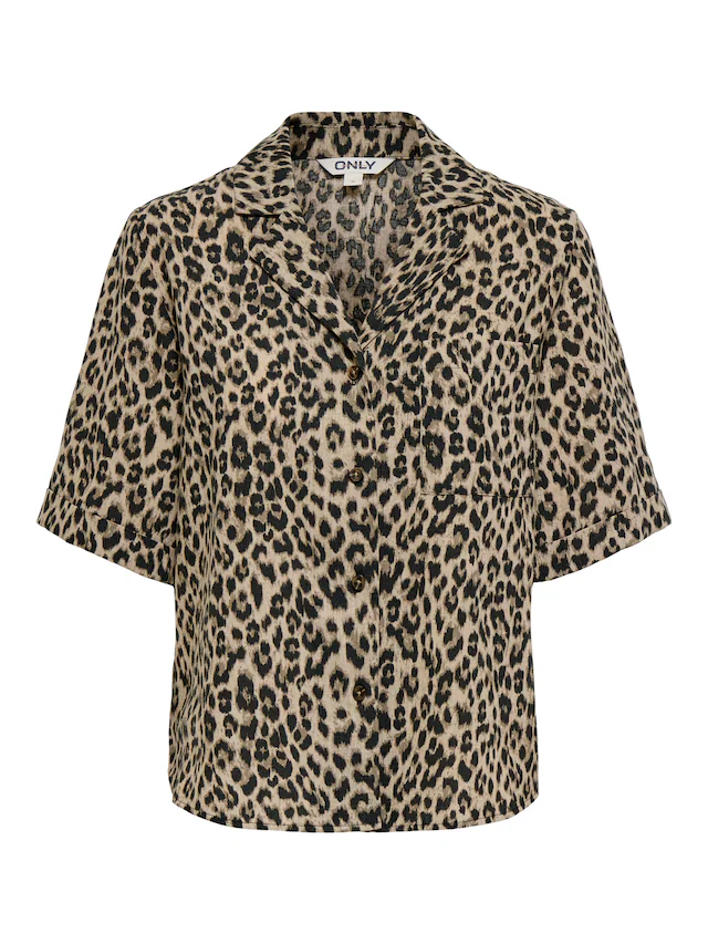 ONLY Kurzarmbluse »ONLEMMIA S/S BUTTON SHIRT PNT« Materialmix, regular fit