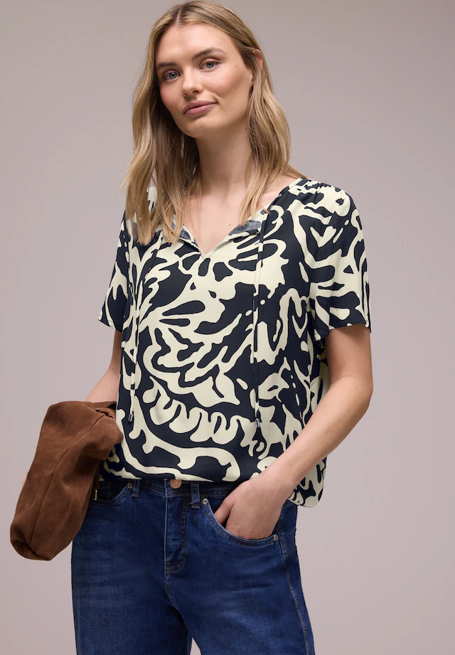 STREET ONE Kurzarmbluse mit Blumenmuster