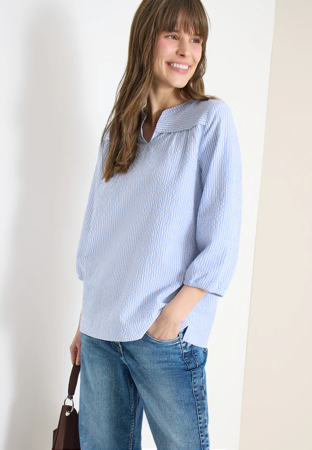 Cecil Shirtbluse mit gestreiftem Seersucker-Look