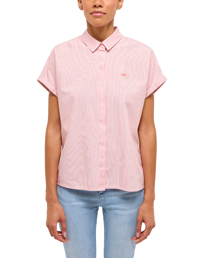 MUSTANG Kurzarmbluse »Damen Style Elsa Basic Blouse«