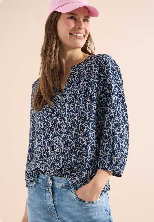 Cecil Longbluse mit geschlitztem Rundhalsausschnitt