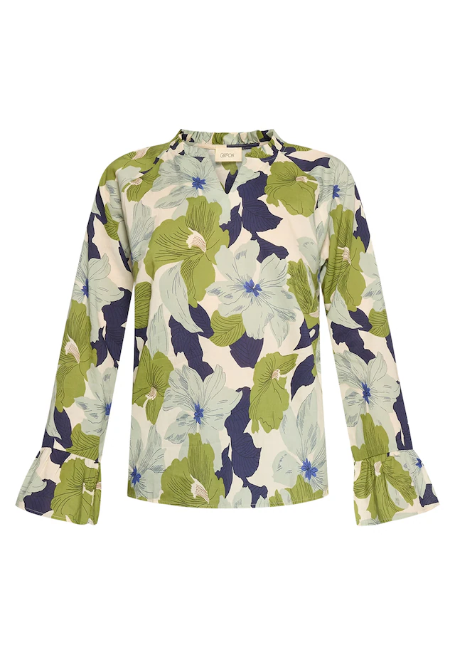 Cartoon Rüschenbluse »Damen mit Muster«