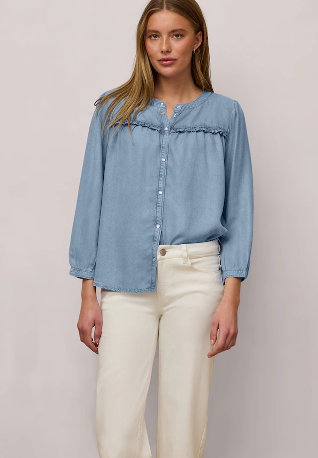 STREET ONE STUDIO Jeansbluse mit 3/4 Ärmeln