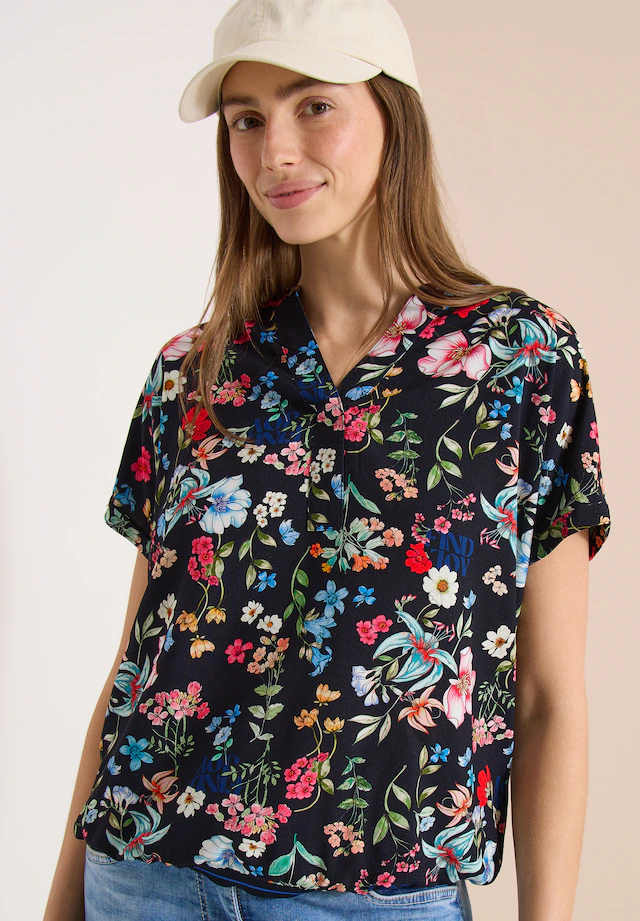 Cecil Kurzarmbluse mit Blumenmuster