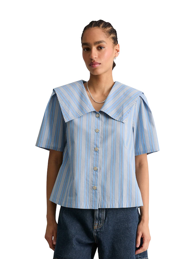 Marc O'Polo DENIM Kurzarmbluse »aus Papertouch-Popeline«