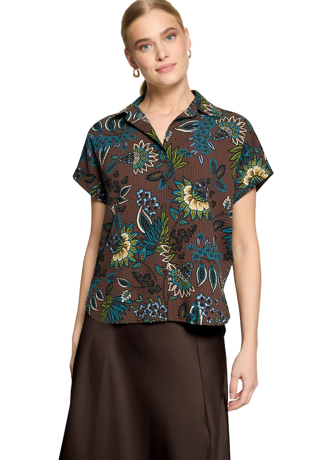 Zero Klassische Bluse »Damen kurzarm mit Print«