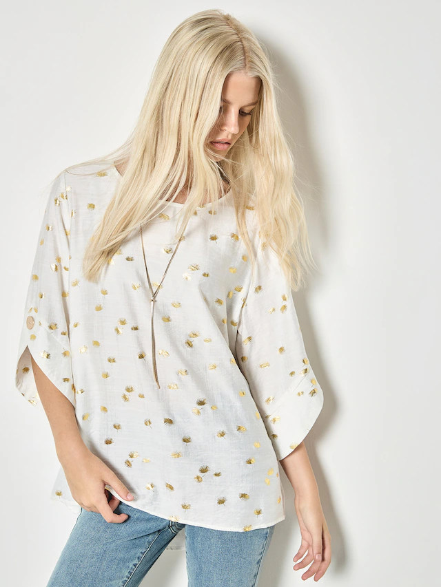 Apricot Klassische Bluse »Bluse« mit Goldfolien-Print
