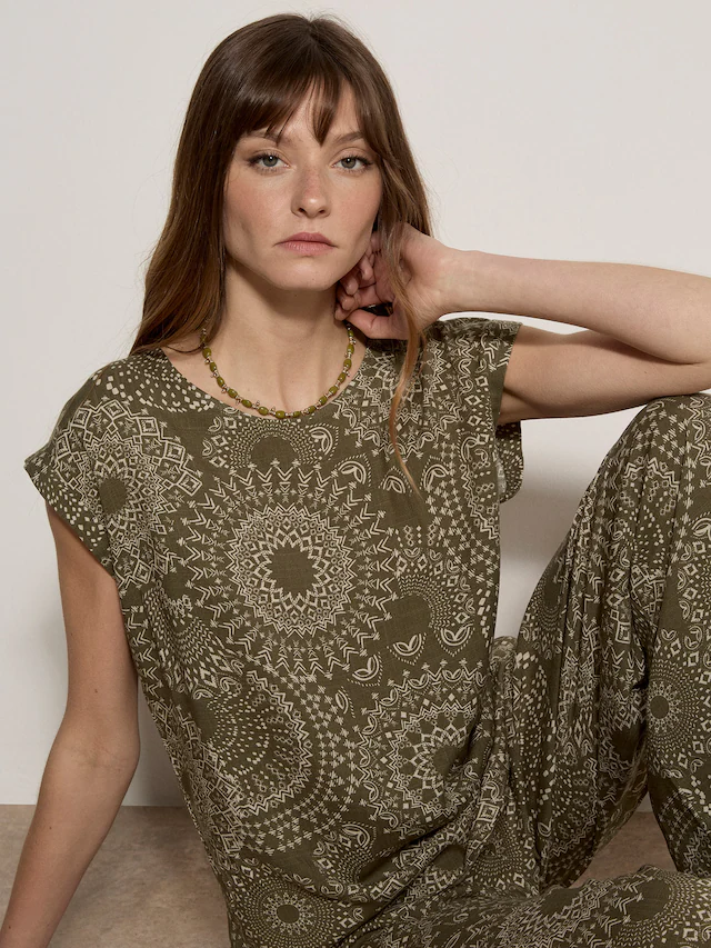 Apricot Druckbluse »Bluse« mit Webmuster