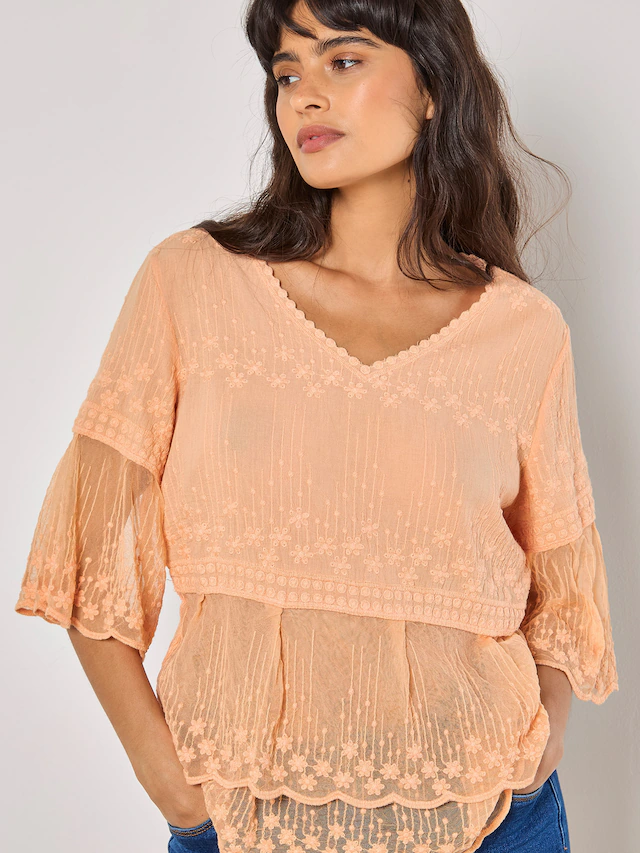 Apricot Klassische Bluse »Bluse« 1 mit Stickerei