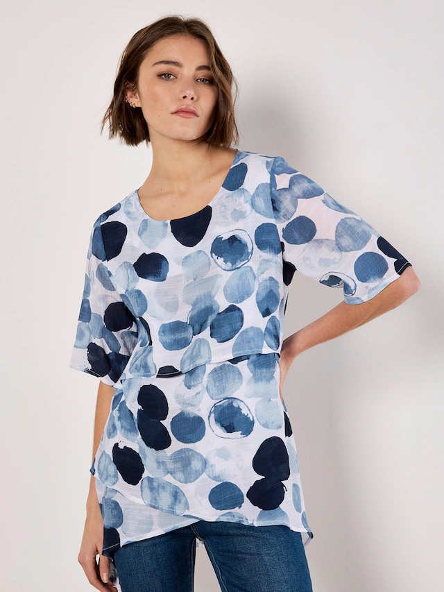 Apricot Longbluse »Bluse« mit Punktedruck