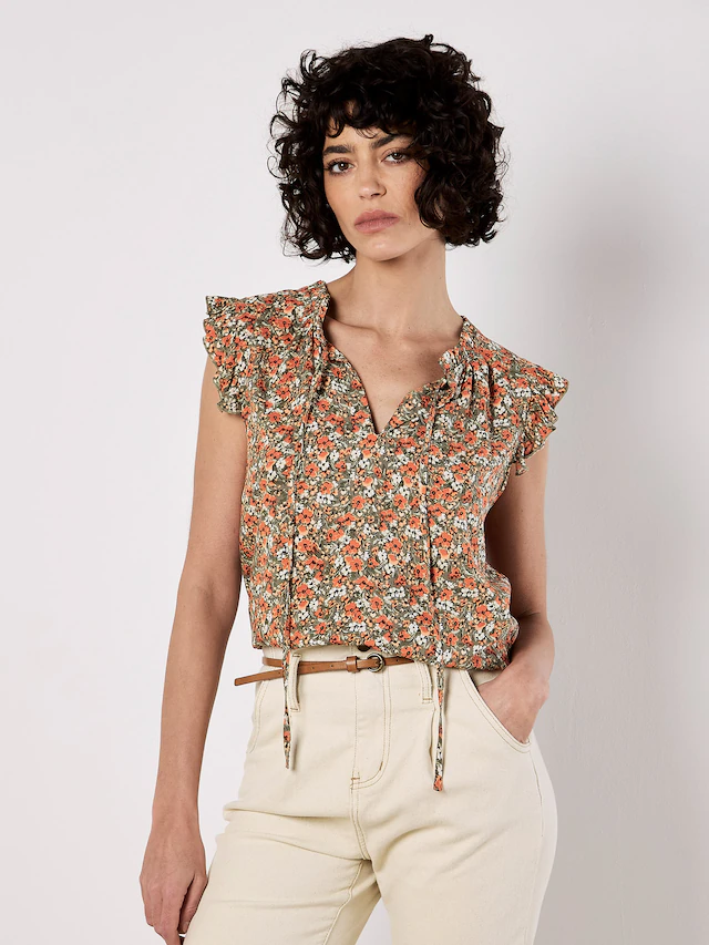 Apricot Druckbluse »Bluse« mit Rüschensaum