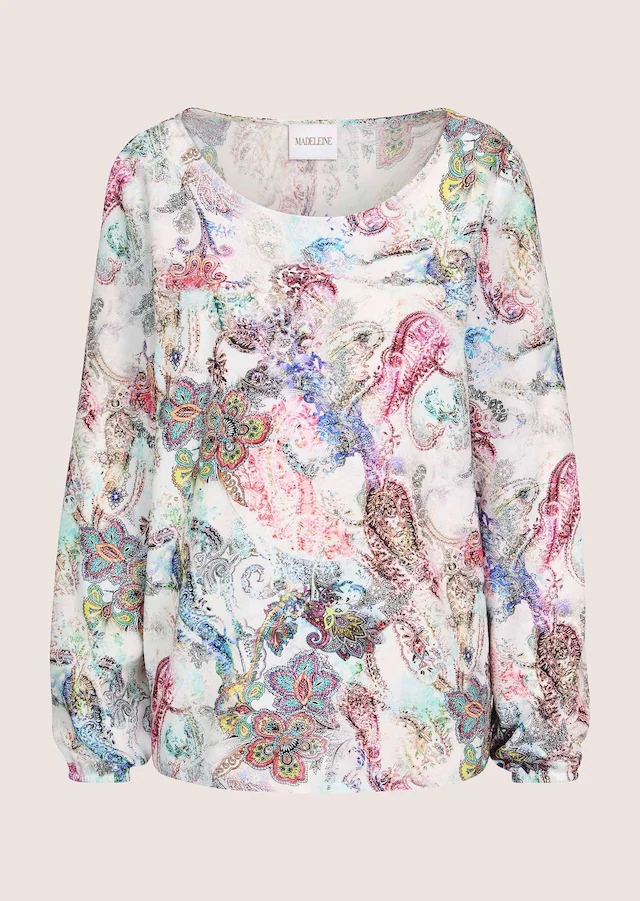 MADELEINE Langarmbluse »Bluse Viskose-Bluse mit Langarm, Print«