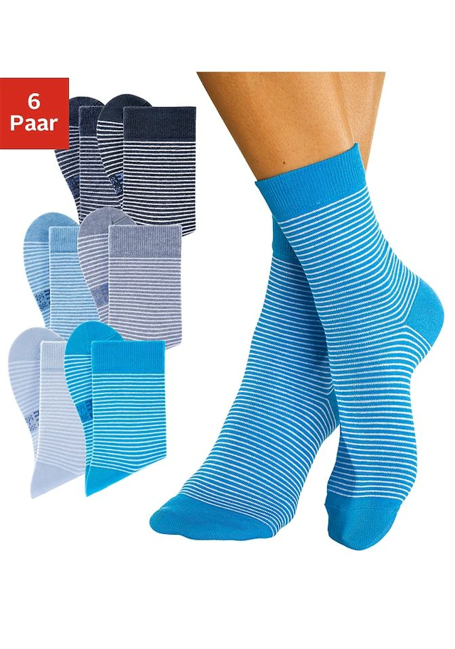 H.I.S Socken Packung, 6 Stk. tlg. mit druckfreiem Bündchen
