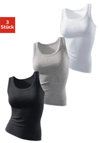 H.I.S Tanktop 3er-Pack,aus weicher Rippqualität aus Baumwolle