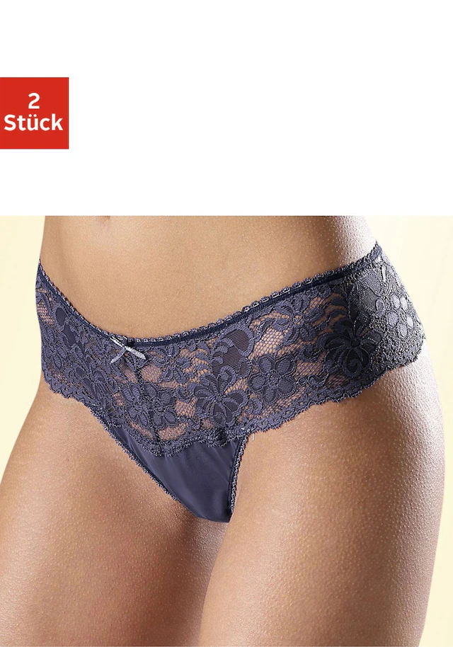 Nuance String Packung, 2 Stück,Dessous mit breitem Spitzenband