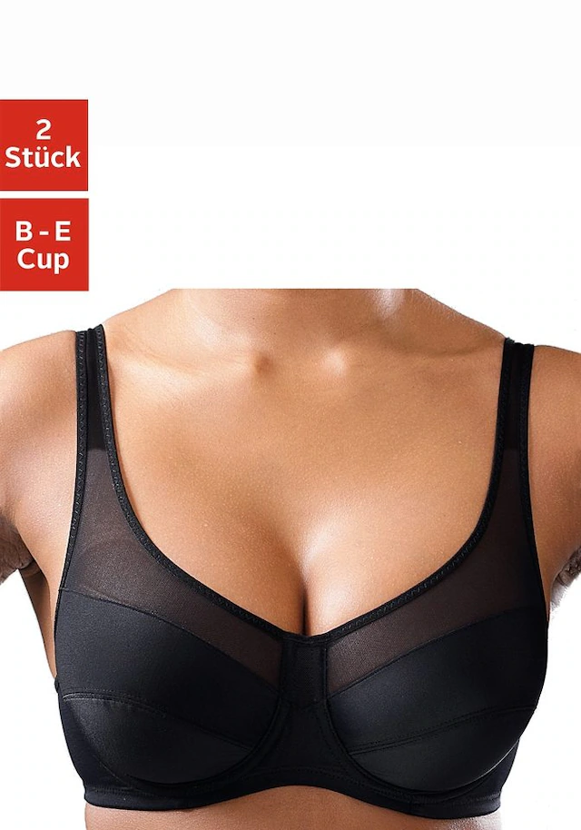 petite fleur Bügel-BH Packung, 2 Stück,aus Microtouch-Material – auch ideal für große Größen