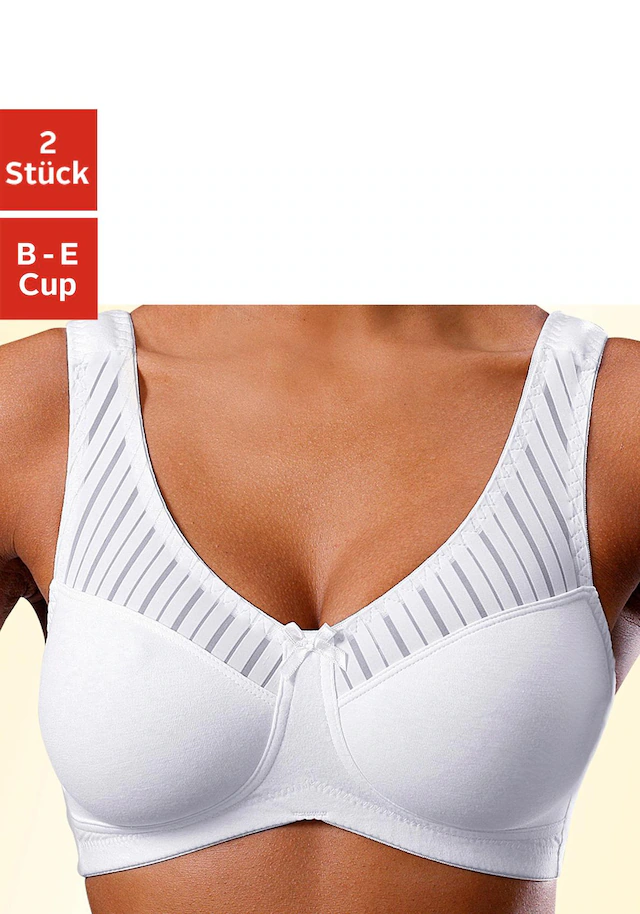 Nuance Soft-BH Packung, 2 Stück,ohne Bügel, Baumwoll-Qualität – auch ideal für große Größen