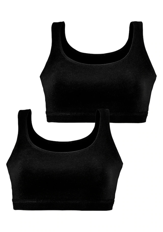 petite fleur Bustier 2 Stück,Cup A/B-C/D aus elastischer Baumwoll-Qualität
