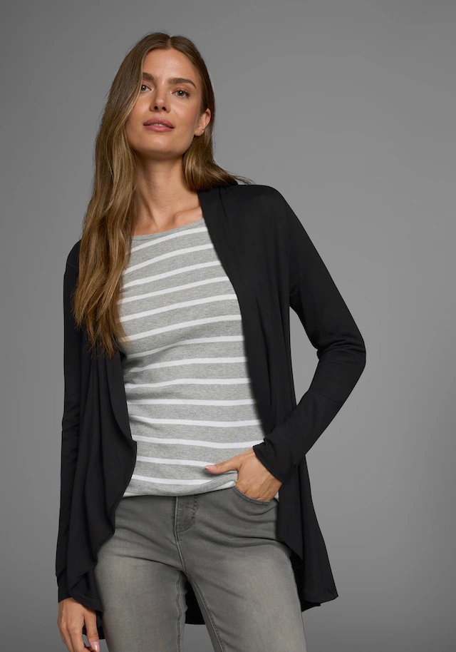 Boysen's Shirtjacke Langarm,mit Schalkragen,aus elastischem Jersey