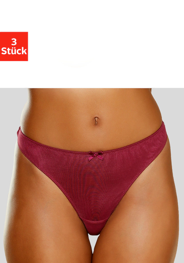 petite fleur String Packung, 3 Stück,mit Spitze hinten