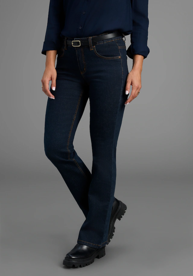 Arizona Bootcut-Jeans »Bund mit seitlichem Gummizugeinsatz« hohe Leibhöhe,Bootcut,mit Stretch,klassischer 5-Pocket-Style
