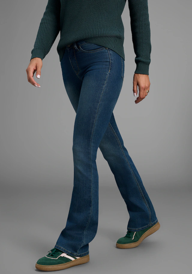 Arizona Bootcut-Jeans »Shaping« elastische Passform,Bootcut-Beinform,Used-Waschung,hohe Taille