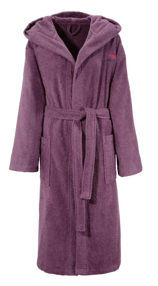 KangaROOS Unisex-Bademantel »Cassidy, für Damen & Herren, Standardlänge & Überlänge« 1 Stk. mit Taschen, Männer und Frauen, Baumwolle, Reise, Hotel, Sauna, S-3XL