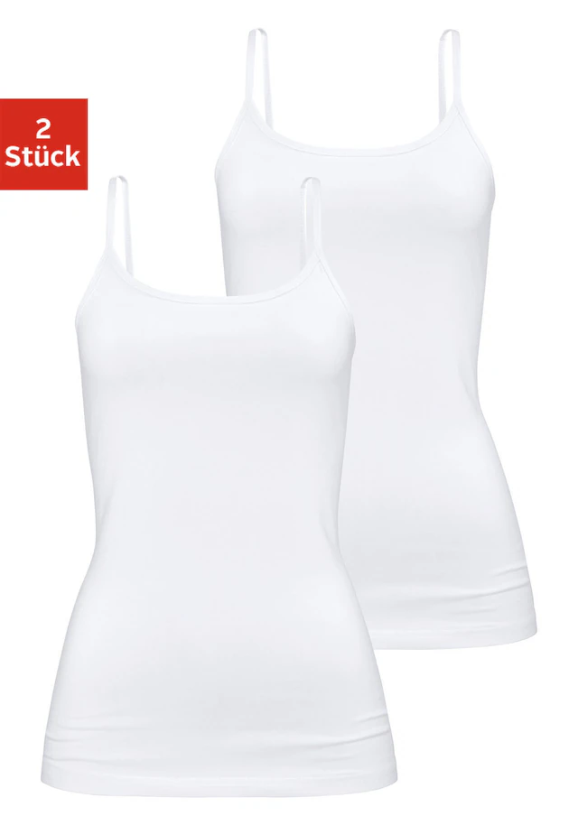 H.I.S Unterhemd 2er-Pack,aus elastischer Baumwoll-Qualität, Spaghettiträger-Top, Unterziehshirt