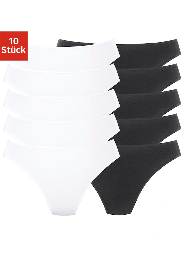 petite fleur String 10er-Pack,aus elastischer Baumwolle