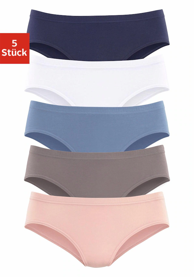 Vivance Jazz-Pants Slips 5er-Pack,aus elastischer Baumwoll-Qualität