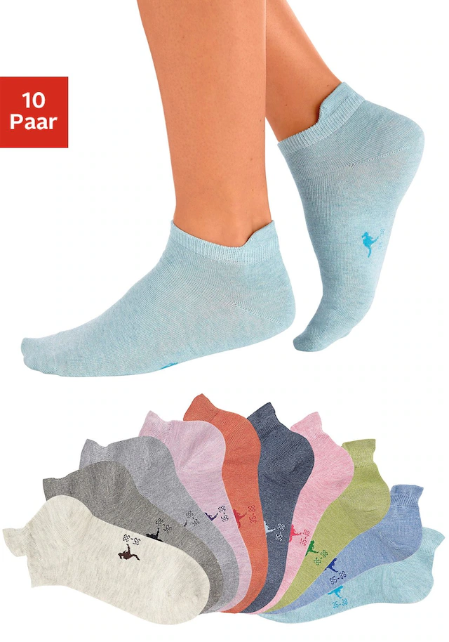KangaROOS Sneakersocken Packung, 10 Stk. tlg. mit verlängertem Bündchen hinten