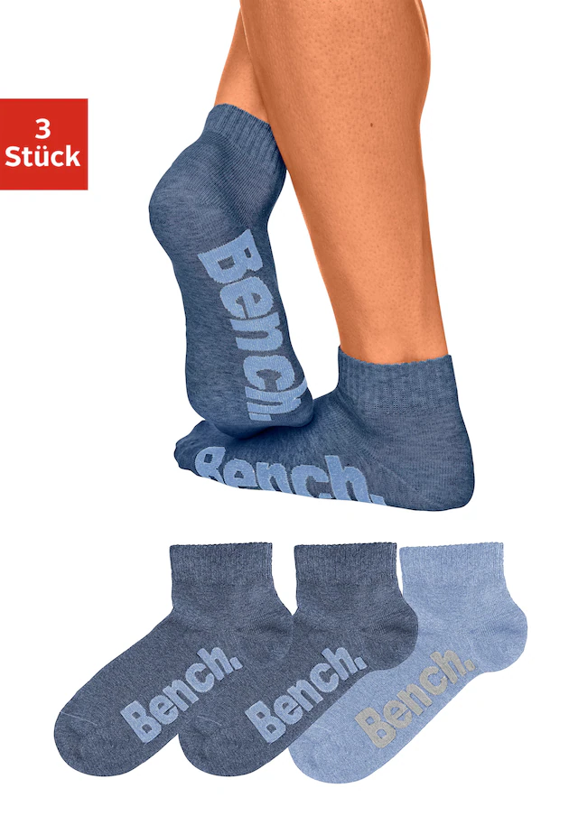 Bench. Kurzsocken Packung, 3 Stk. tlg. mit bequemen Rippbündchen