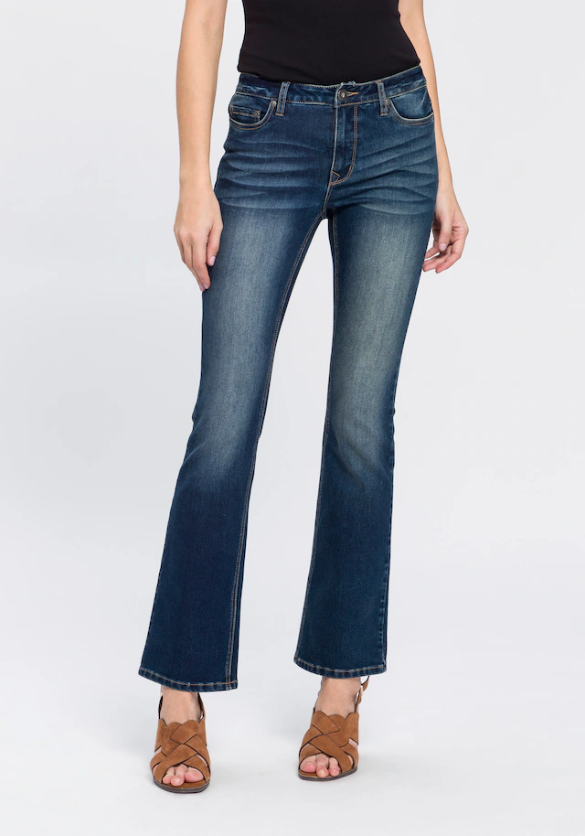 Arizona Bootcut-Jeans »Baby Bootcut« leicht ausgestelltes Bein,hohe Leibhöhe